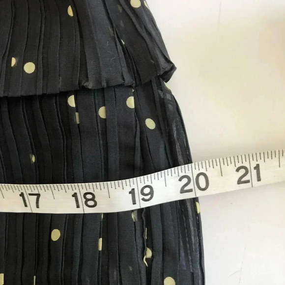 Kay Unger black and gold polkadot ruffle tiered pencil skirt size 4 - Picture 7 of 10